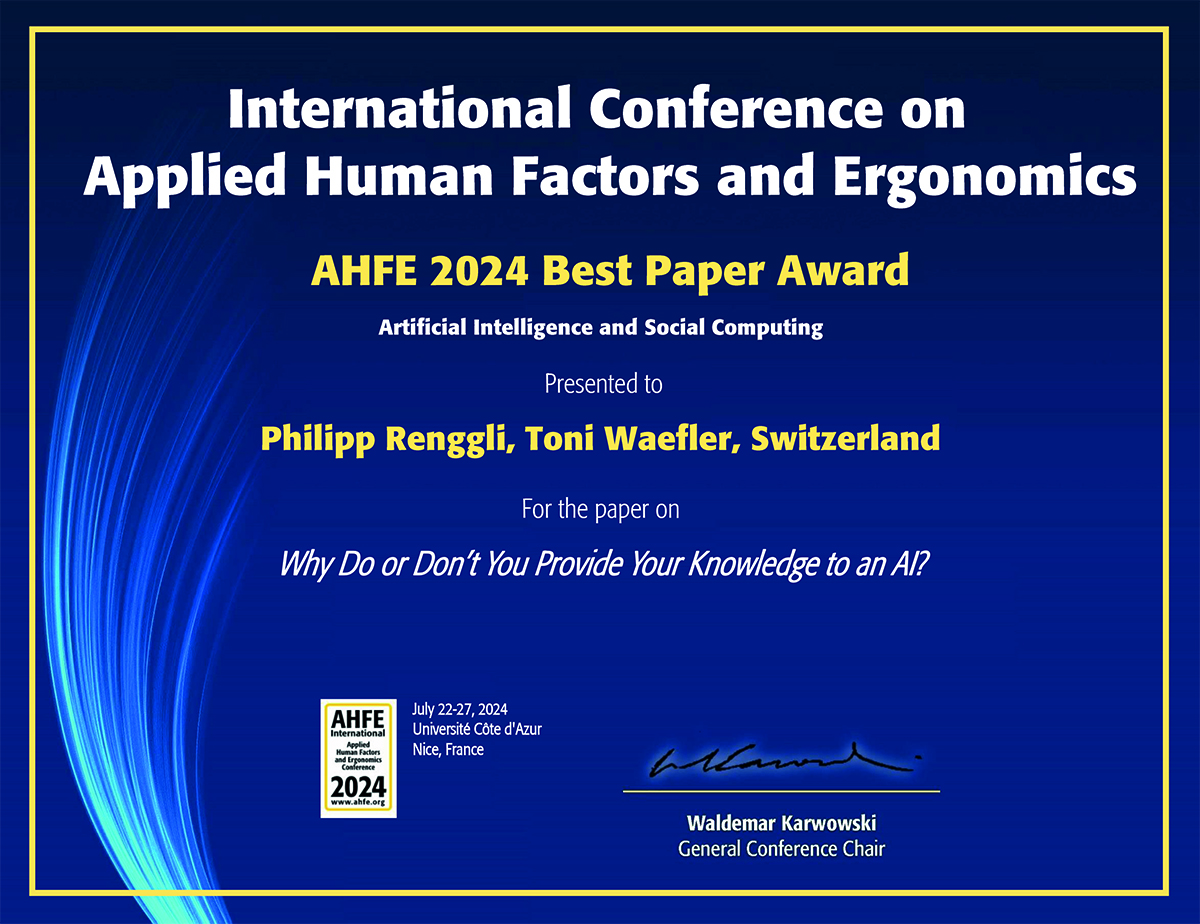 AHFE 2024 Best Paper Award