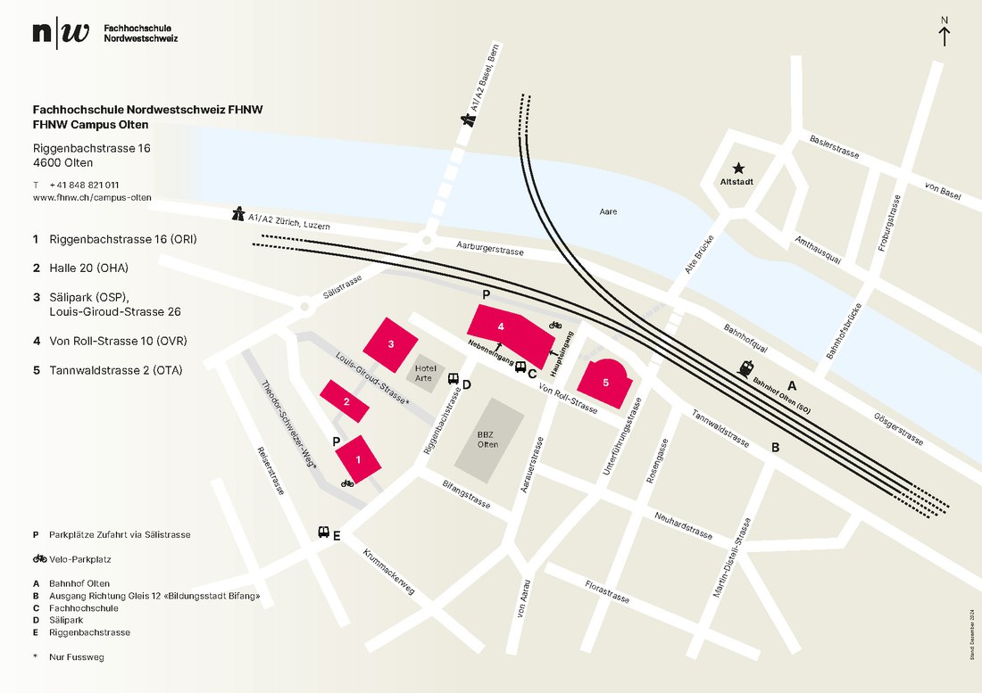 Lageplan FHNW Campus Olten