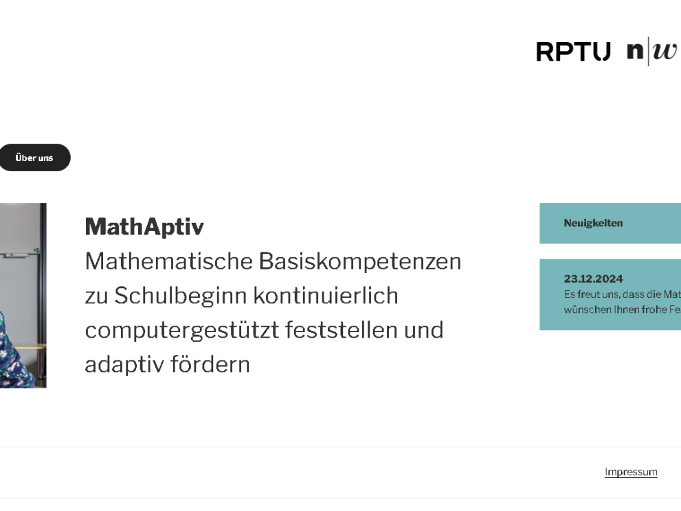 Screenshot der MathAptiv-Webseite